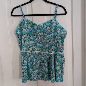 Matilda Jane‎ Womens Tropical Top XTRA LARGE Fairy Flowy Lightweight Smocked